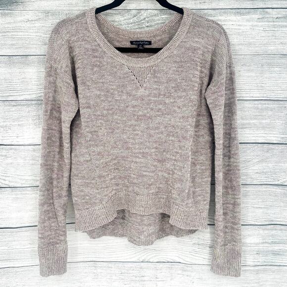 American Eagler Pink and Gray Pullover Knit Sweater Size S - Picture 1 of 6
